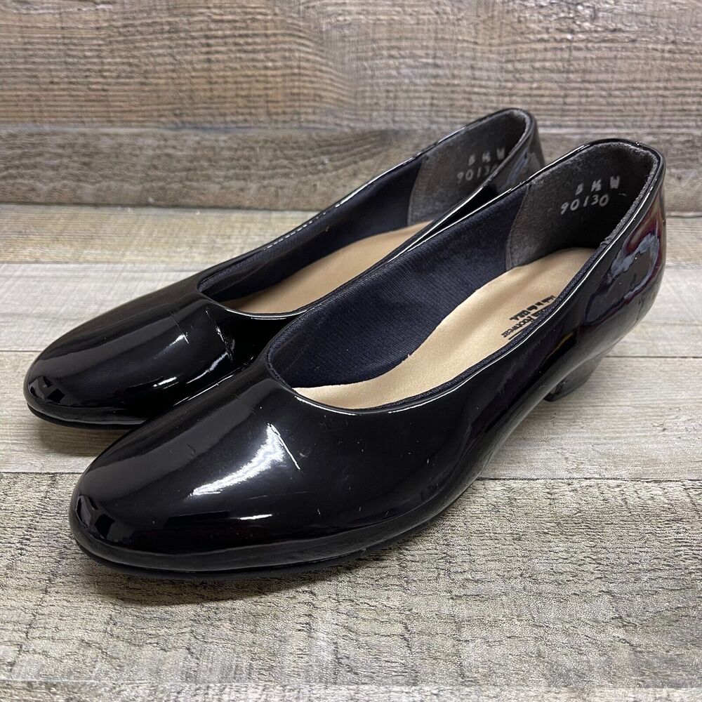 Capps Slip On Shoes Black High Gloss Size 5.5W Style 90130